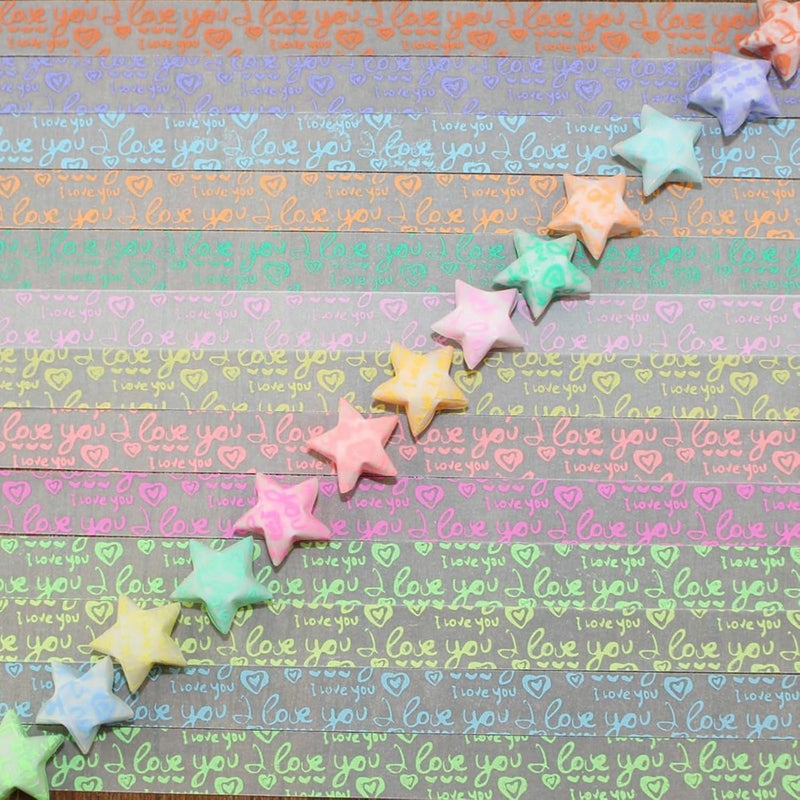 Aeojoor Origami Stars Papers Package DIY Paper, 600 Sheets - 20 Colors (Glows in the Dark) - Image 2
